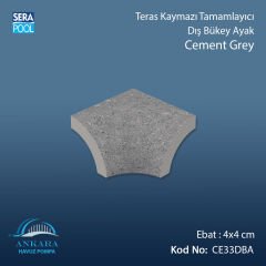 Cement Grey 4x4 cm Dış Bükey Ayak