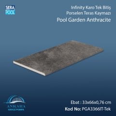 Pool Garden Anthracite 33x66x0,76 cm Infinity Kaymaz Karo Tek Bitiş