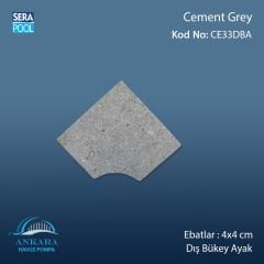 Cement Grey 4x4 cm Dış Bükey Ayak