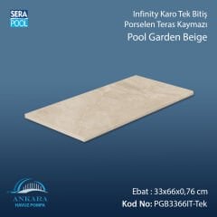 Pool Garden Beige 33x66x0,76 cm Infinity Kaymaz Karo Tek Bitiş
