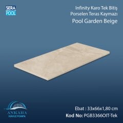 Pool Garden Beige 33x66x1,80 cm Infinity Kaymaz Karo Tek Bitiş