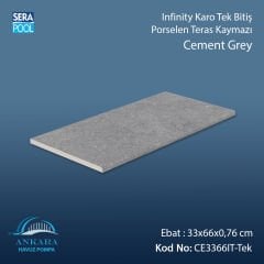 Cement Grey 33x66x0,76 cm Infinity Kaymaz Karo Tek Bitiş