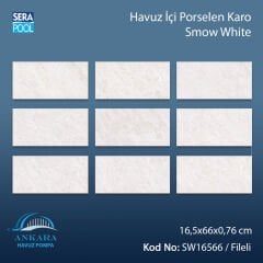Snow White (16,5x66 cm) Porselen Karo - m² 'si