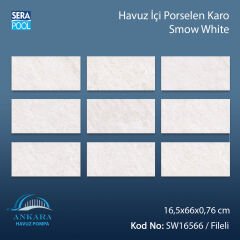 Snow White (16,5x66 cm) Porselen Karo - m² 'si