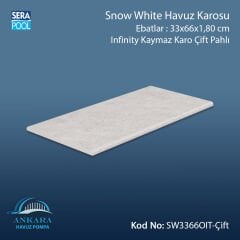 Snow White 33x66x1,80 cm Infinity Kaymaz Karo Çift Pahlı