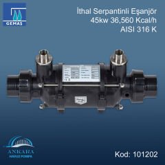 İthal Serpantinli Eşanjör 45kw 36,560 Kcal/h 316 K