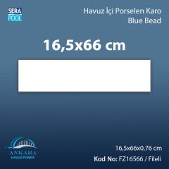 Blue Bead (16,5x66 cm) Porselen Karo - m² 'si