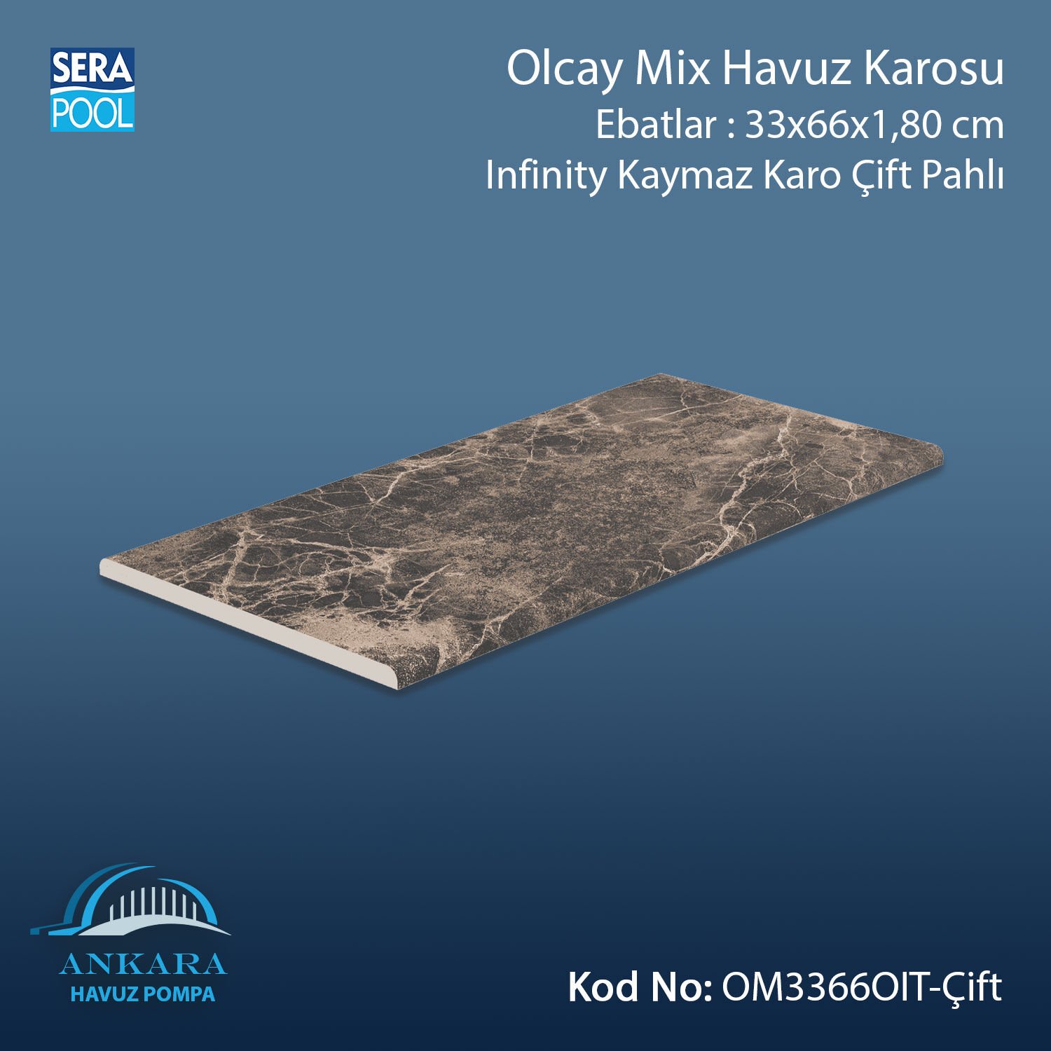 Olcay Mix 33x66x1,80 cm Infinity Kaymaz Karo Çift Pahlı