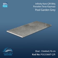 Pool Garden Grey 33x66x0,76 cm Infinity Kaymaz Karo Çift Bitiş