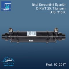 İthal Serpantinli Eşanjör D-KWT 25, Titanyum