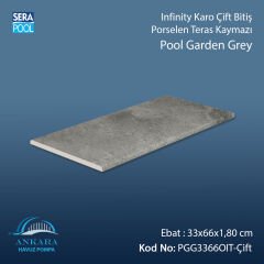 Pool Garden Grey 33x66x1,80 cm Infinity Kaymaz Karo Çift Bitiş