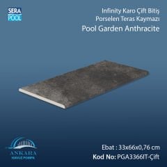 Pool Garden Anthracite 33x66x0,76 cm Infinity Kaymaz Karo Çift Bitiş