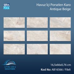 Antique Beige (16,5x66 cm) Porselen Karo - m² 'si