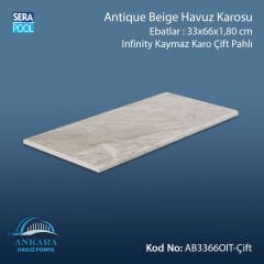 Antique Beige 33x66x1,80 cm Infinity Kaymaz Karo Çift Pahlı