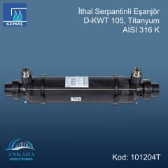 İthal Serpantinli Eşanjör D-KWT 105, Titanyum