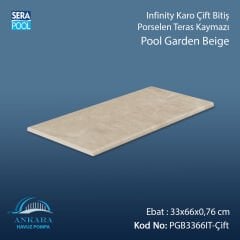 Pool Garden Beige 33x66x0,76 cm Infinity Kaymaz Karo Çift Bitiş