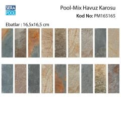 Pool Mix (16,5x66 cm) Porselen Karo - m² 'si