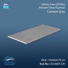 Cement Grey 33x66x0,76 cm Infinity Kaymaz Karo Çift Bitiş