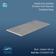 Cement Grey 33x66x1,80 cm Infinity Kaymaz Karo Çift Bitiş