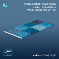 Piazza Cobalt 33x66x1,80 cm Infinity Kaymaz Karo Çift Pahlı