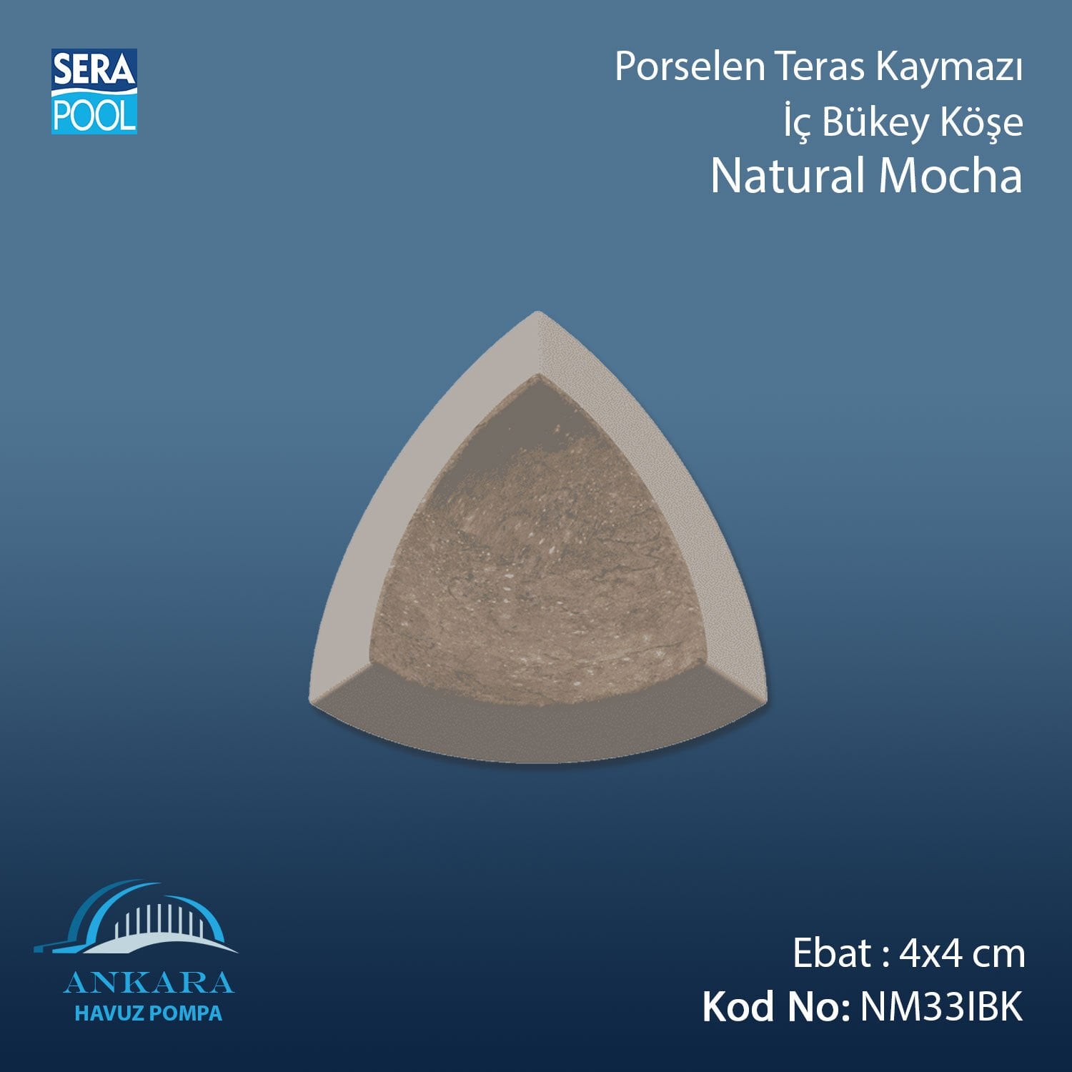Natural Mocha 4x4 cm İç Bükey Köşe