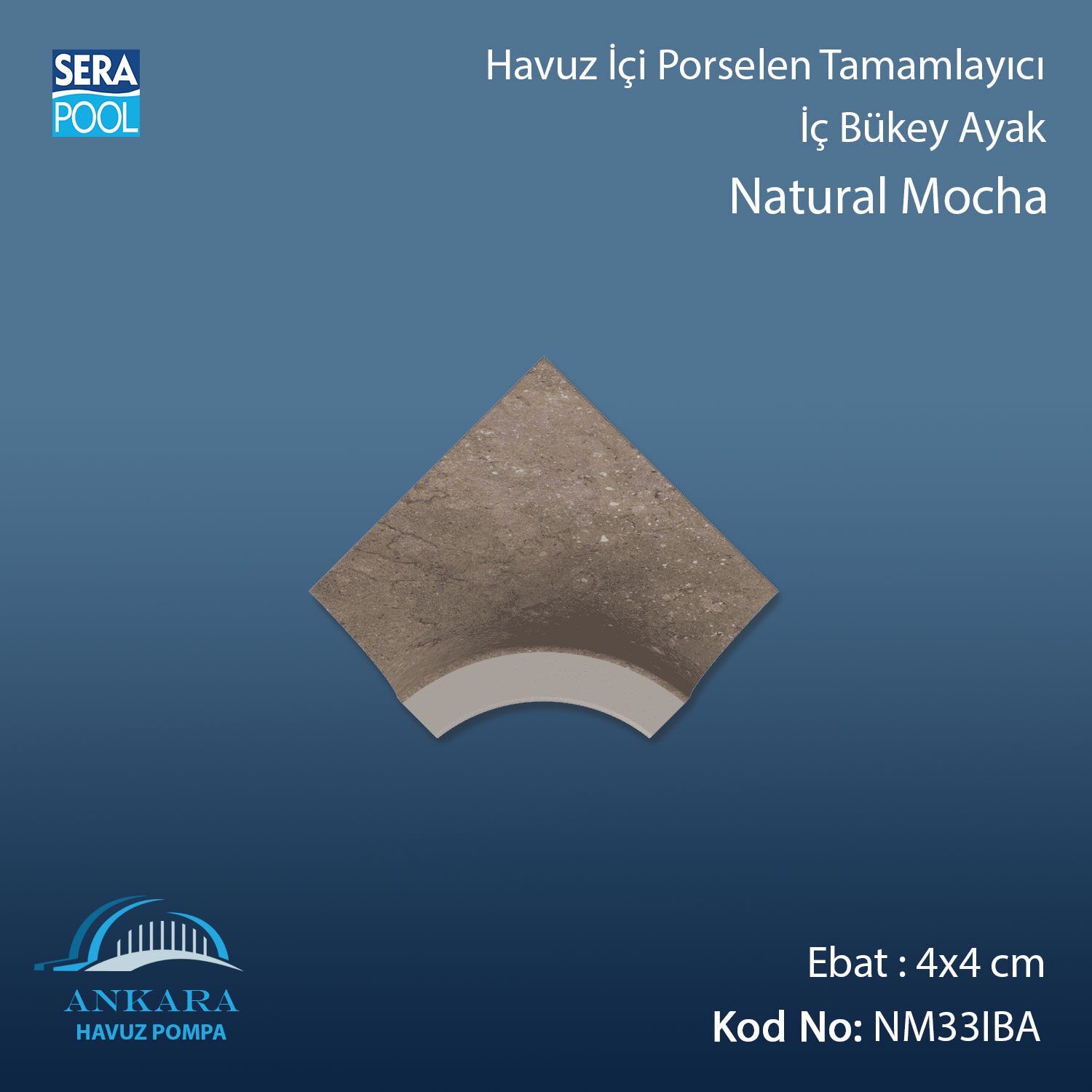 Natural Mocha 4x4 cm İç Bükey Ayak