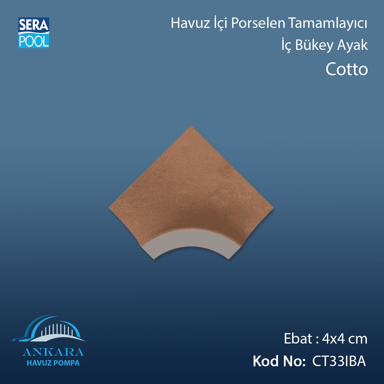 Cotto 4x4 cm İç Bükey Ayak