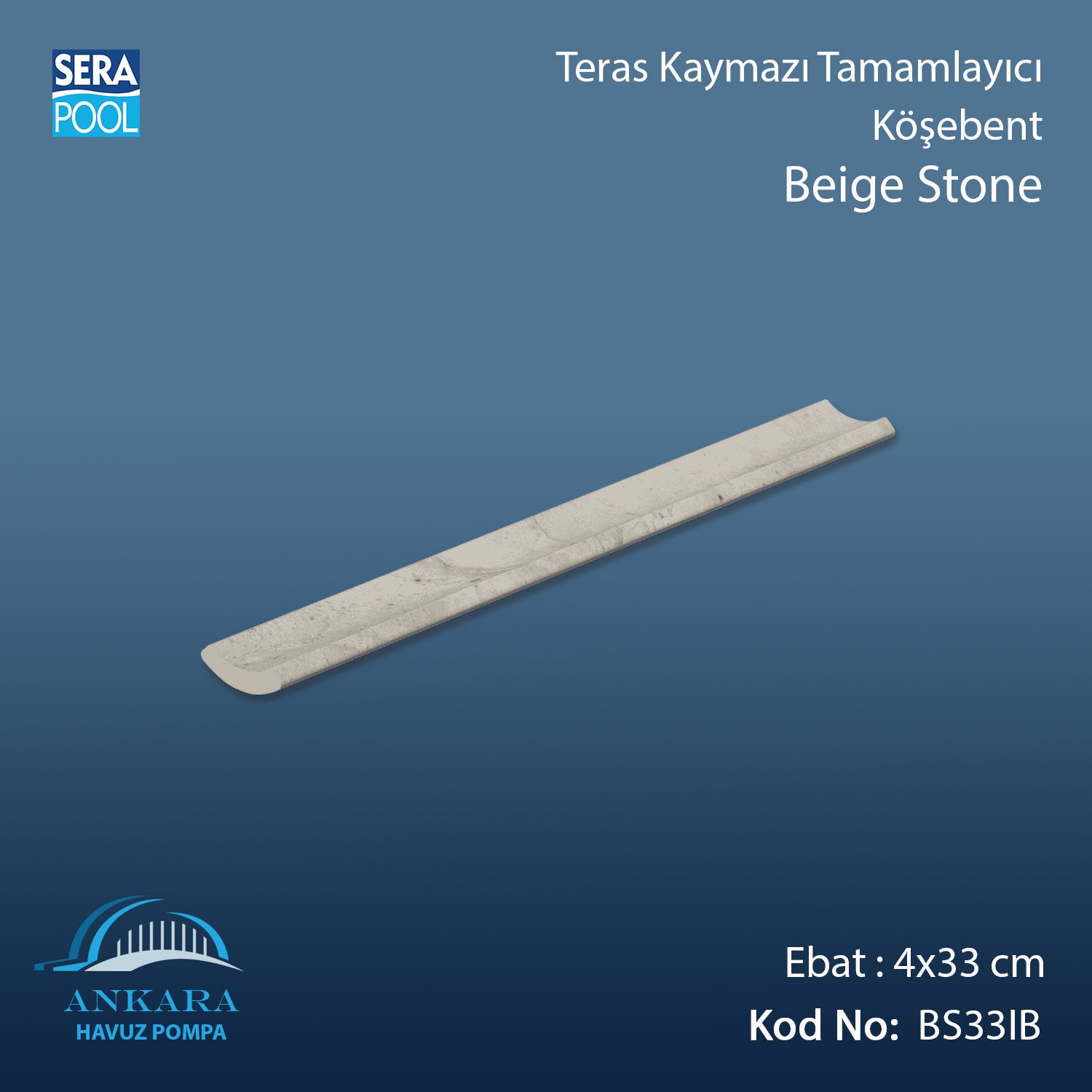 Beige Stone 4x33 cm İç Bükey