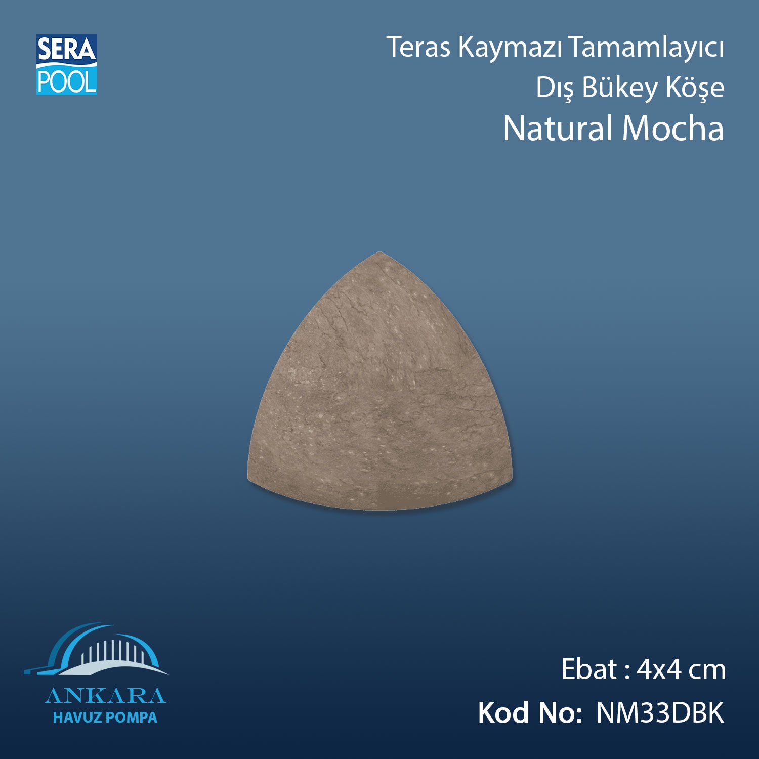 Natural Mocha 4x4 cm Dış Bükey Köşe
