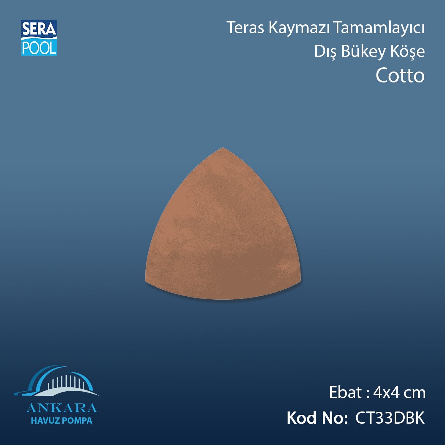 Cotto 4x4 cm Dış Bükey Köşe
