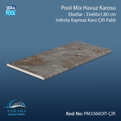 Pool Mix 33x66x1,80 cm Infinity Kaymaz Karo Çift Pahlı