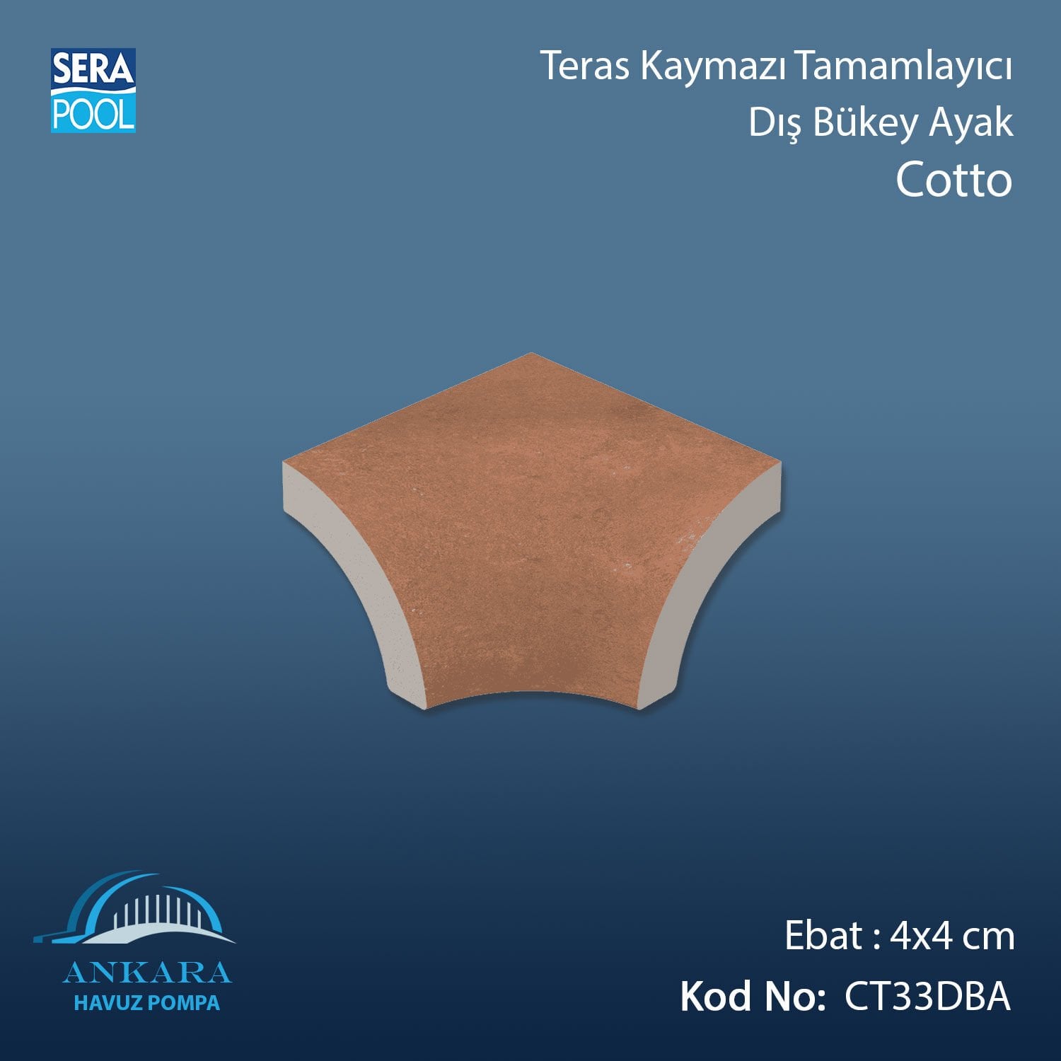 Cotto 4x4 cm Dış Bükey Ayak