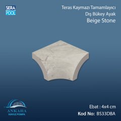 Beige Stone 4x4 cm Dış Bükey Ayak