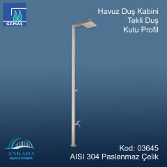 Havuz Duş Kabini Paslanmaz Çelik Tekli Duş Profik 304 K