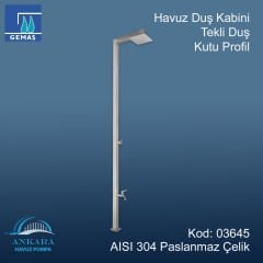 Havuz Duş Kabini Paslanmaz Çelik Tekli Duş Profik 304 K