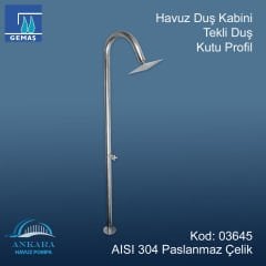 Havuz Duş Kabini Paslanmaz Çelik Tekli Duş Profik 304 K