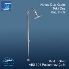 Havuz Duş Kabini Paslanmaz Çelik Tekli Duş Profik 304 K