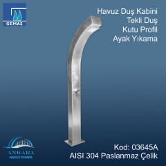 Havuz Duş Kabini Paslanmaz Çelik Tekli Duş Profil Ayak Yıkama 304 K