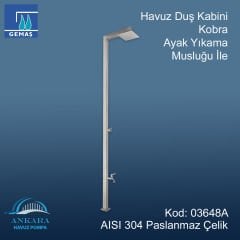 Havuz Duş Kabini Kobra Duş Ayak Yıkama Musluğu İle 304 K