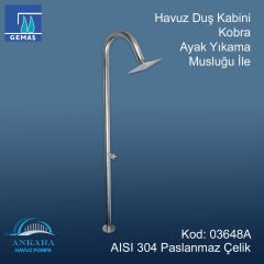 Havuz Duş Kabini Kobra Duş Ayak Yıkama Musluğu İle 304 K