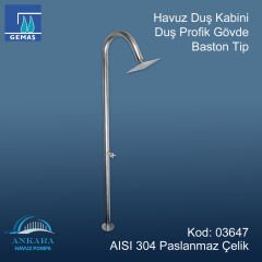 Havuz Duş Kabini Duş Profil Gövde Baston Tip 304 K