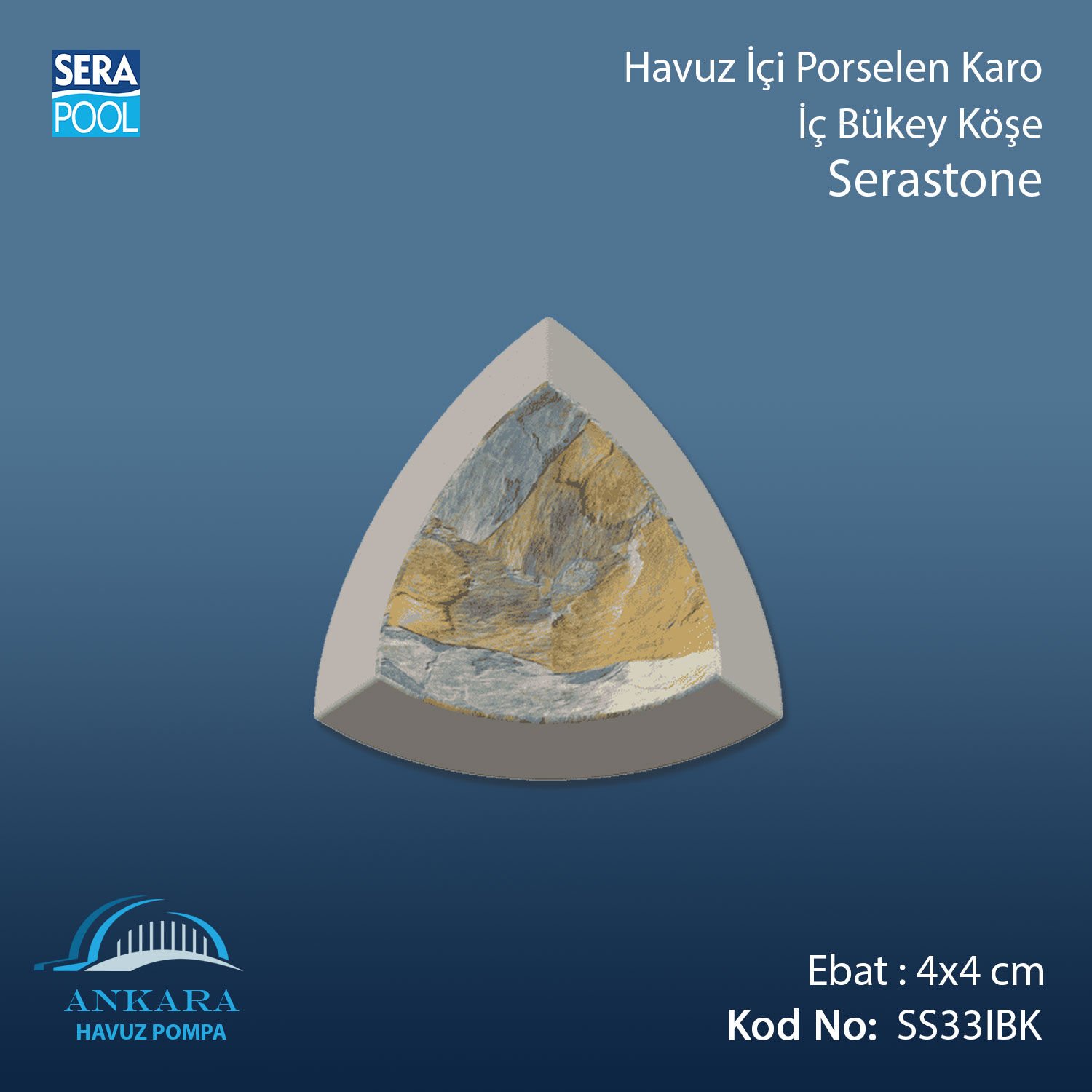 Serastone 4x4 cm İç Bükey Köşe