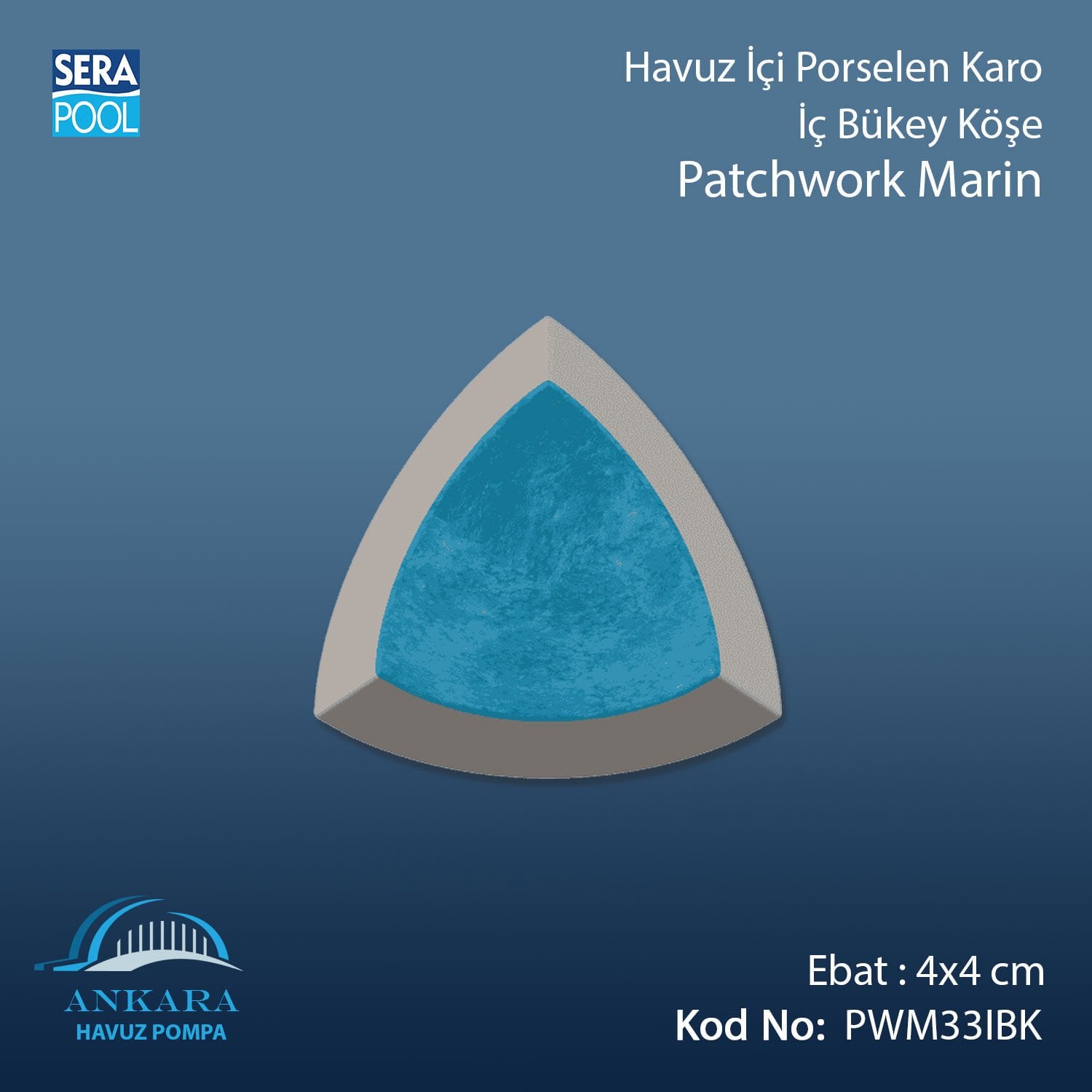 Patchwork Marin 4x4 cm İç Bükey Köşe