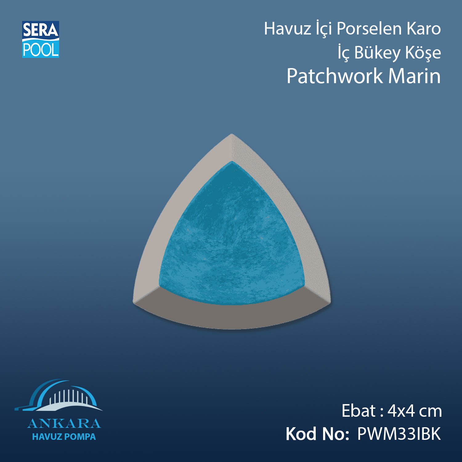 Patchwork Marin 4x4 cm İç Bükey Köşe