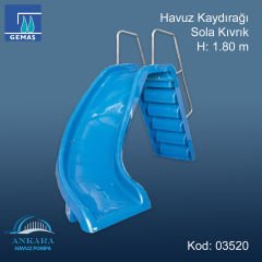 Havuz Kaydırağı Sola Kıvrık H-1.80 m