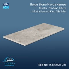 Beige Stone 33x66x1,80 cm Infinity Kaymaz Karo Çift Pahlı