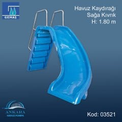 Havuz Kaydırağı Sağa Kıvrık H-1.80 m