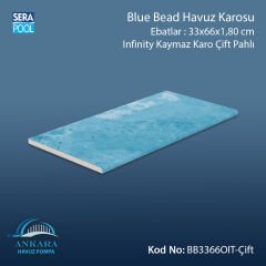 Blue Bead 33x66x1,80 cm Infinity Kaymaz Karo Tek Pahlı