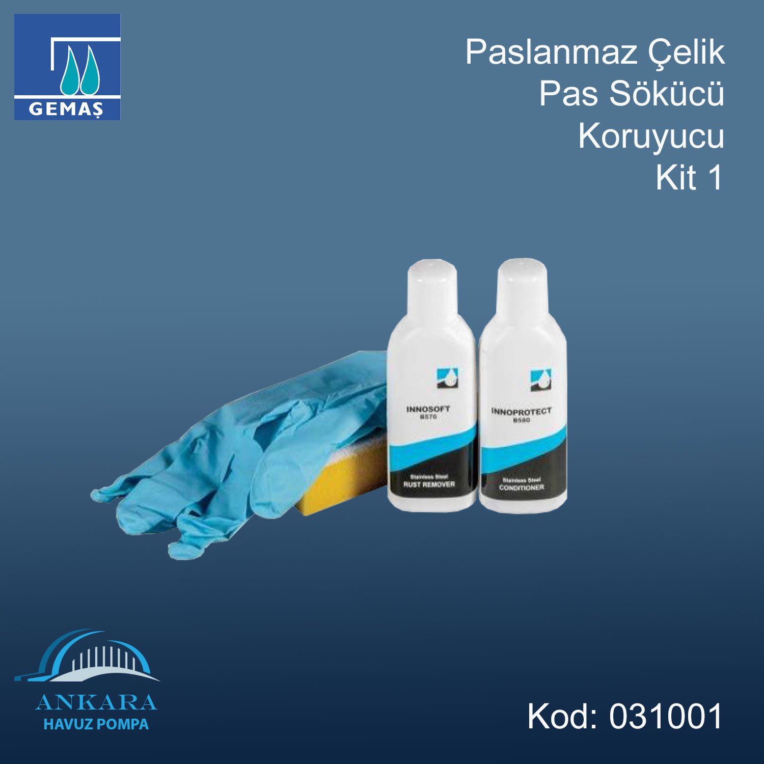 Paslanmaz Çelik Pas Sökücü - Koruyucu Kit 1