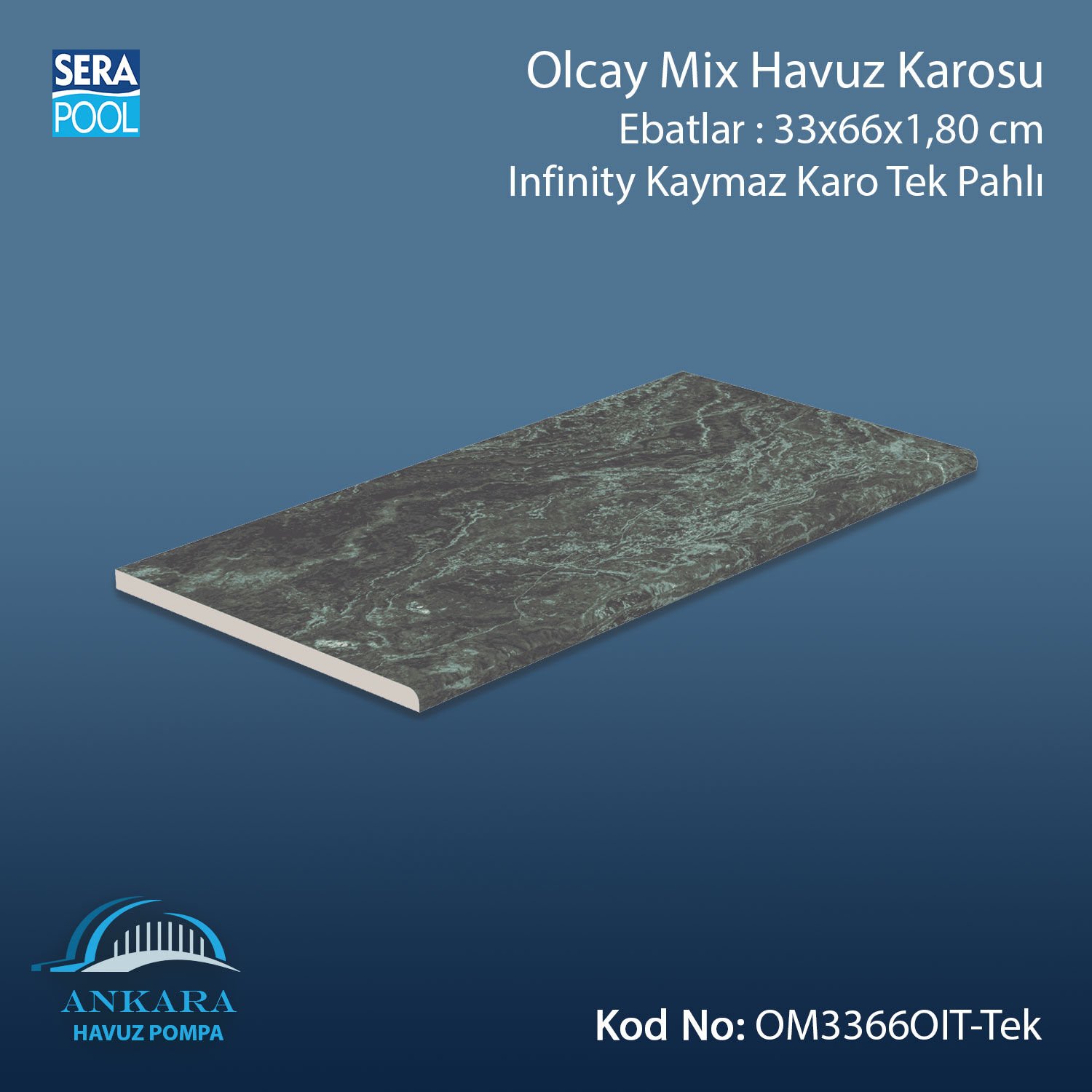 Olcay Mix 33x66x1,80 cm Infinity Kaymaz Karo Tek Pahlı
